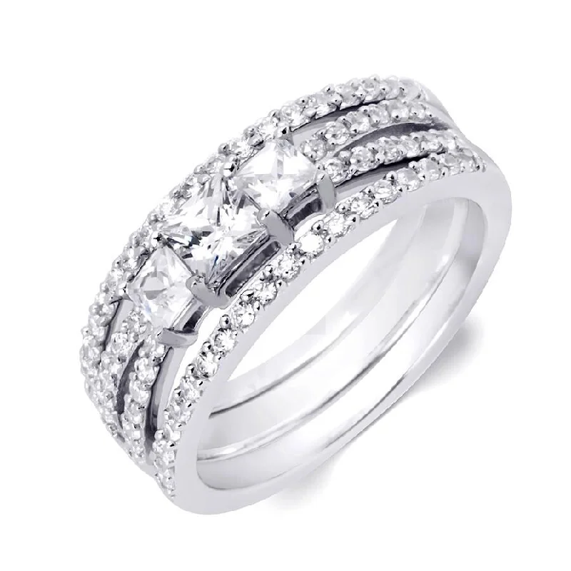 Stackable Fashion Rings in Rose - Gold Tone with Delicate Floral EngravingsWomens Genuine 1.00 Carat Wedding Band Engagement Ring Set Silver Stackable Fashion Rings in Rose - Gold Tone with Delicate Floral EngravingsWomens Genuine 1.00 Carat Wedding Band Engagement Ring Set Silver