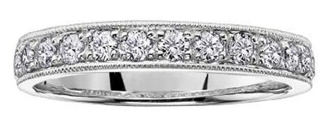 Rose gold commemorate rings with a vintage - style designWhite Gold Diamond Band.