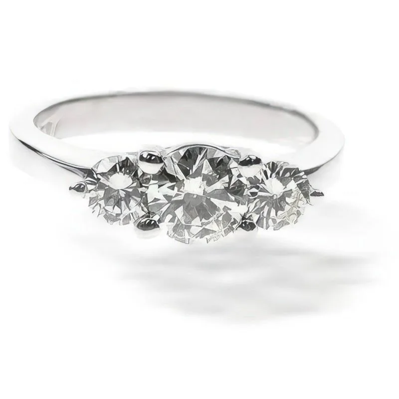 Commemorate rings with a pavé setting of small diamonds1.00 CT Round Cut Diamonds - Three Stone Ring Commemorate rings with a pavé setting of small diamonds1.00 CT Round Cut Diamonds - Three Stone Ring