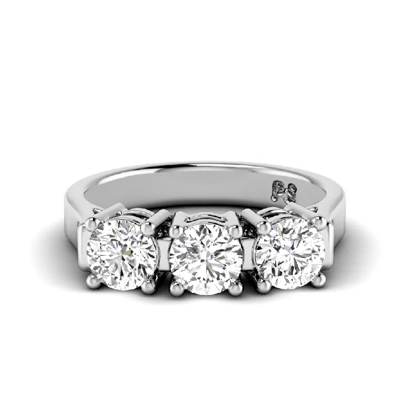Vintage - looking commemorate rings with milgrain edging1.05 CT Round Cut Diamonds - Three Stone Ring Vintage - looking commemorate rings with milgrain edging1.05 CT Round Cut Diamonds - Three Stone Ring