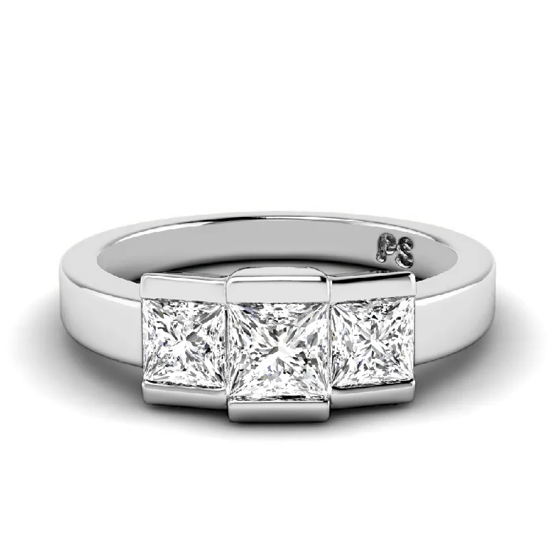Titanium commemorate rings for a modern, durable choice1.15 CT Princess Cut Diamonds - Three Stone Ring Titanium commemorate rings for a modern, durable choice1.15 CT Princess Cut Diamonds - Three Stone Ring
