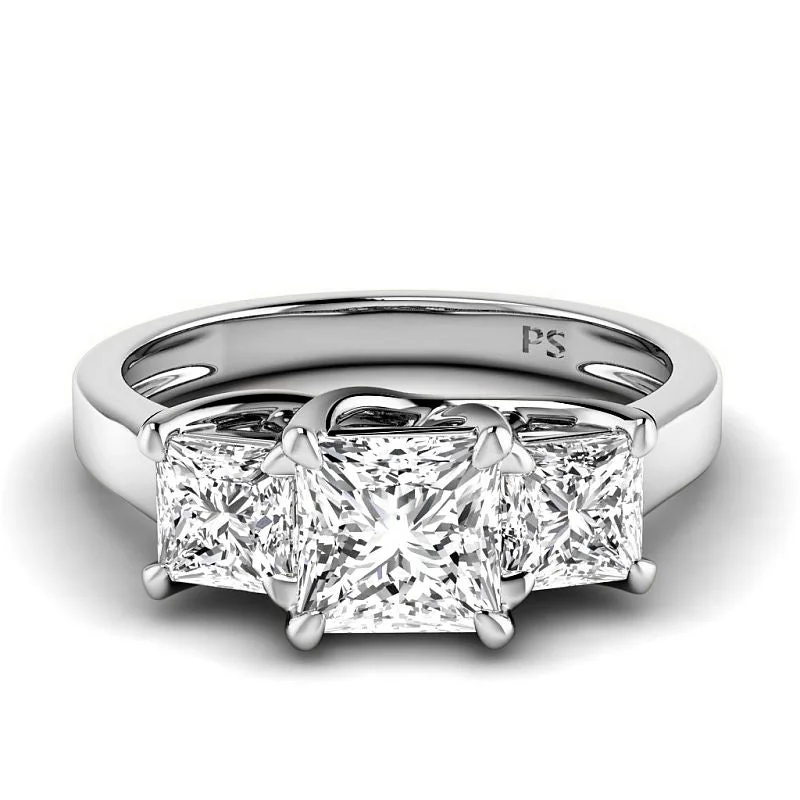Rings to commemorate a milestone birthday in diamond and gold1.50 CT Princess Cut Diamonds - Three Stone Ring Rings to commemorate a milestone birthday in diamond and gold1.50 CT Princess Cut Diamonds - Three Stone Ring