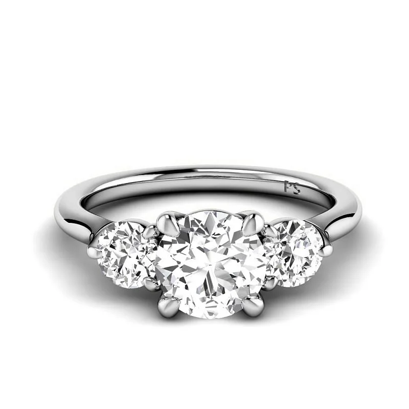 Rings to commemorate a pet's memory with a paw - print engraving1.55 CT Round Cut Diamonds - Three Stone Ring Rings to commemorate a pet's memory with a paw - print engraving1.55 CT Round Cut Diamonds - Three Stone Ring