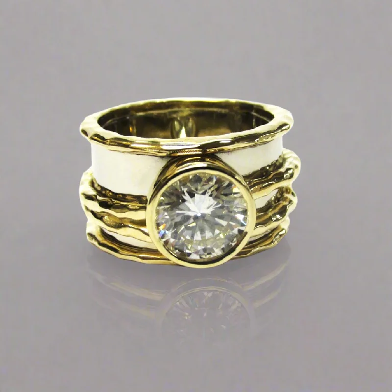 Infinity symbol - adorned commemorate rings for eternal memories2.16 ct Natural Diamond Wide Ring Two Tone Gold Infinity symbol - adorned commemorate rings for eternal memories2.16 ct Natural Diamond Wide Ring Two Tone Gold