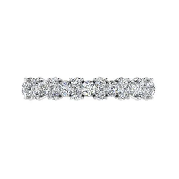 Commemorate rings with a filigree - wrapped gemstoneDiamond Cluster Eternity Band