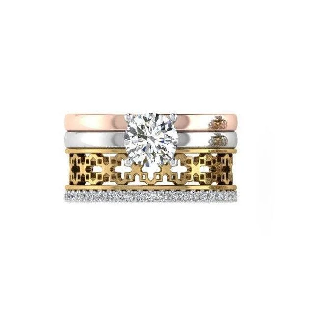 Rings to commemorate a volunteer experience with a related symbolDiamond Stackable Bridal Set Rings Rings to commemorate a volunteer experience with a related symbolDiamond Stackable Bridal Set Rings