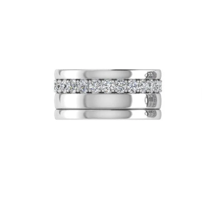 Commemorate rings with a star - shaped diamond settingDiamond Wide Band Ring