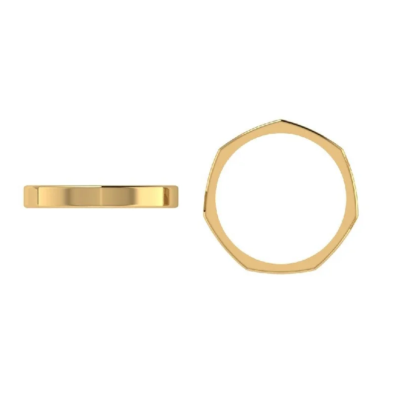 Commemorate rings with a pavé setting of small diamondsMen hexagon Wedding Band
