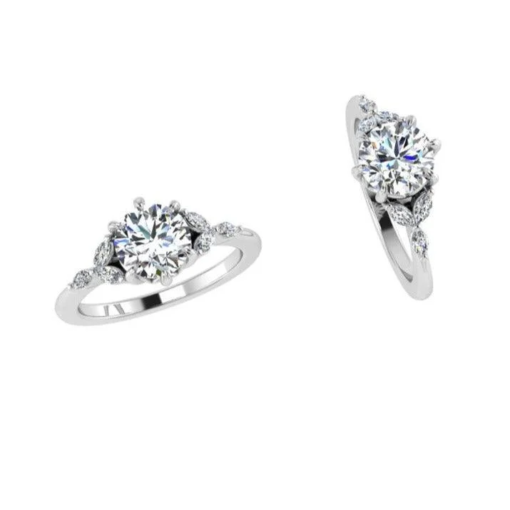 Commemorate rings with a laser - engraved quotePetals Marquise Diamond Engagement Ring (version 2) Commemorate rings with a laser - engraved quotePetals Marquise Diamond Engagement Ring (version 2)