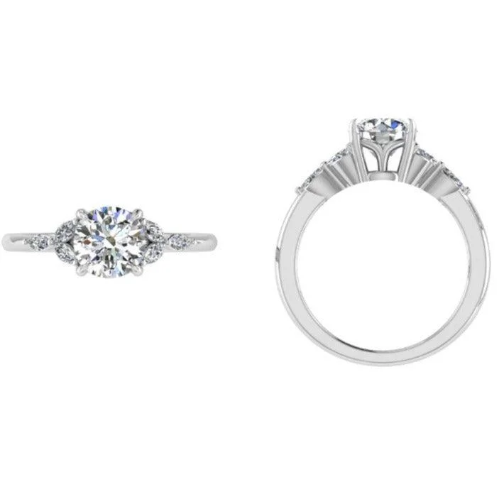 Commemorate rings with a heart - shaped diamond cutoutPetals Marquise Diamond Engagement Ring Commemorate rings with a heart - shaped diamond cutoutPetals Marquise Diamond Engagement Ring