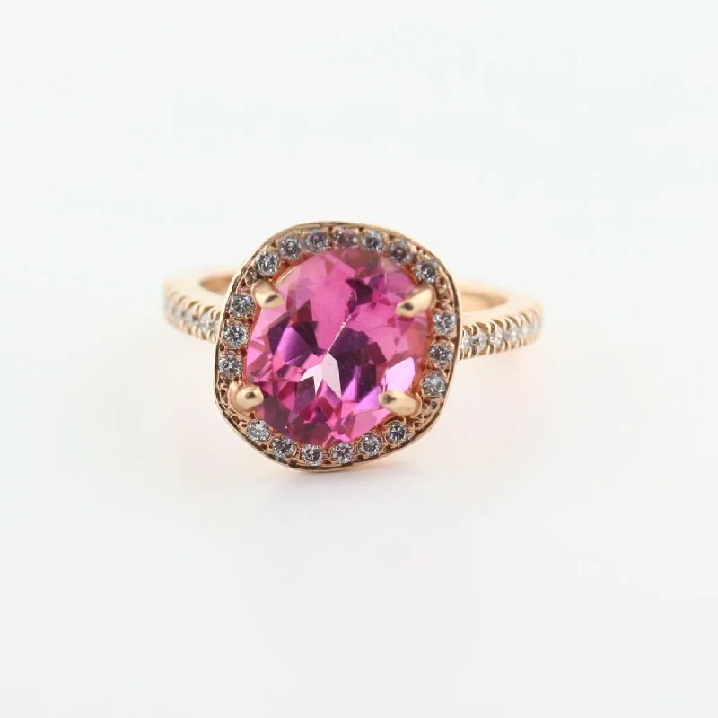 Men's tungsten commemorate rings with a brushed finishPink Topaz and Diamond Ring Rose Gold Men's tungsten commemorate rings with a brushed finishPink Topaz and Diamond Ring Rose Gold
