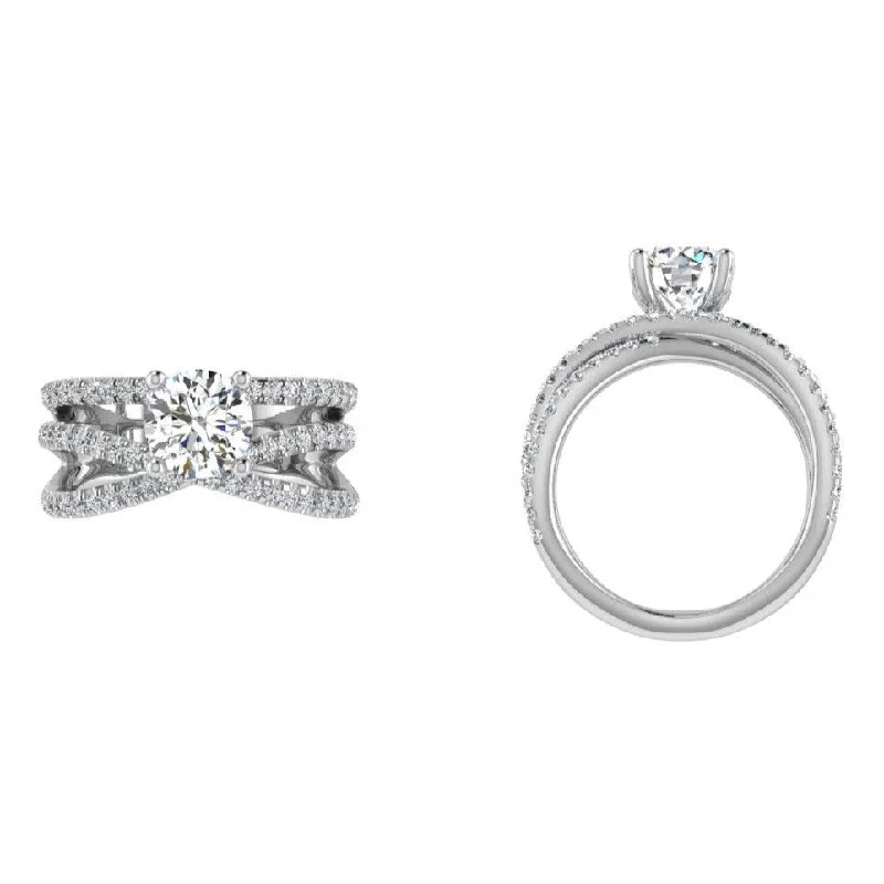Commemorate rings with a floral motif inlaid with enamelRound Diamond Twisted Ring Commemorate rings with a floral motif inlaid with enamelRound Diamond Twisted Ring