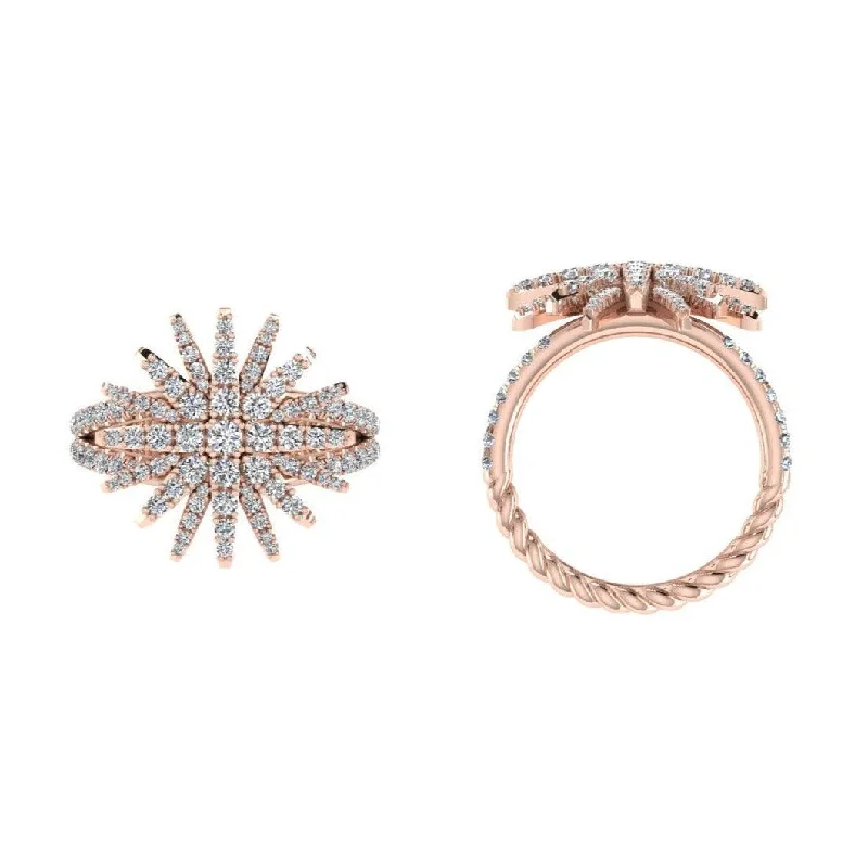 Rings to commemorate a new home with a house - shaped charmStarburst Diamond Ring 18K Rose Gold Rings to commemorate a new home with a house - shaped charmStarburst Diamond Ring 18K Rose Gold