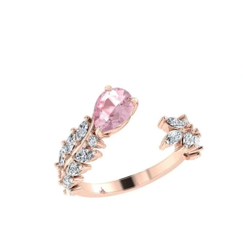 Rings to commemorate a career achievement with an industry - related symbolSweeping Ivy Diamond Ring with Morganite Rings to commemorate a career achievement with an industry - related symbolSweeping Ivy Diamond Ring with Morganite