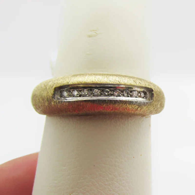 Pearl - and - diamond commemorate rings for an elegant touchTextured Gold Band With Diamonds Pearl - and - diamond commemorate rings for an elegant touchTextured Gold Band With Diamonds