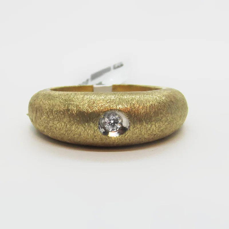Custom - made commemorate rings with hand - carved initialsTextured Wide 14K Yellow Gold with Diamond Custom - made commemorate rings with hand - carved initialsTextured Wide 14K Yellow Gold with Diamond