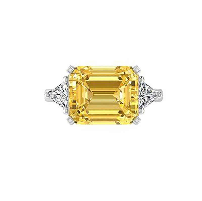 Commemorate rings with a diamond - and - topaz combinationWhite Gold Emerald Cut Citrine Ring Commemorate rings with a diamond - and - topaz combinationWhite Gold Emerald Cut Citrine Ring