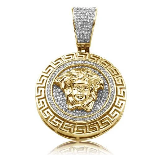 Hypoallergenic Stainless Steel Dog Tag Pendant Necklace for Active Men10KY 0.55CTW DIAMOND MEDUSA MEDALLION WITH Hypoallergenic Stainless Steel Dog Tag Pendant Necklace for Active Men10KY 0.55CTW DIAMOND MEDUSA MEDALLION WITH
