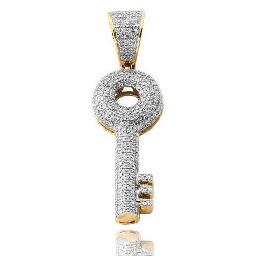 Magnetic - Closure Pendant Necklace with a Hidden Compartment for Secret Keepers10KY 0.55CTW DIAMOND ROUNDED KEY PENDANT Magnetic - Closure Pendant Necklace with a Hidden Compartment for Secret Keepers10KY 0.55CTW DIAMOND ROUNDED KEY PENDANT