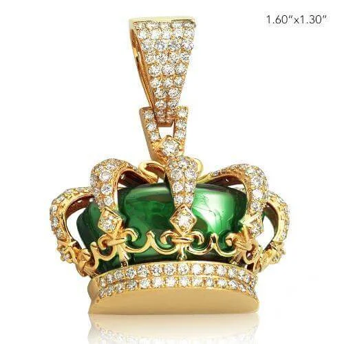 Zodiac Sign Pendant Necklace in Rose Gold for Astrology Enthusiasts10KY 2.85CTW DIAMOND CROWN GREEN PENDANT Zodiac Sign Pendant Necklace in Rose Gold for Astrology Enthusiasts10KY 2.85CTW DIAMOND CROWN GREEN PENDANT