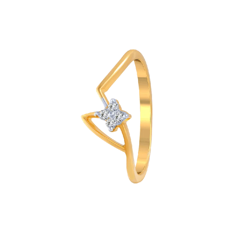 Cathedral - Style Women's Diamond Rings with a Raised Center Setting and Elaborate Metalwork18KT (750) Yellow Gold And Diamond Ring For Women Cathedral - Style Women's Diamond Rings with a Raised Center Setting and Elaborate Metalwork18KT (750) Yellow Gold And Diamond Ring For Women