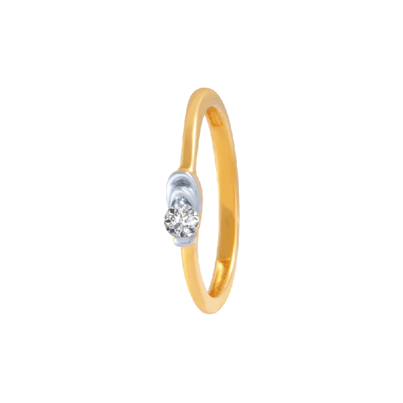 Women's Diamond Rings with Side - Stone Pave Setting for a Sparkling and Continuous Shine18KT (750) Yellow Gold And Diamond Ring For Women Women's Diamond Rings with Side - Stone Pave Setting for a Sparkling and Continuous Shine18KT (750) Yellow Gold And Diamond Ring For Women
