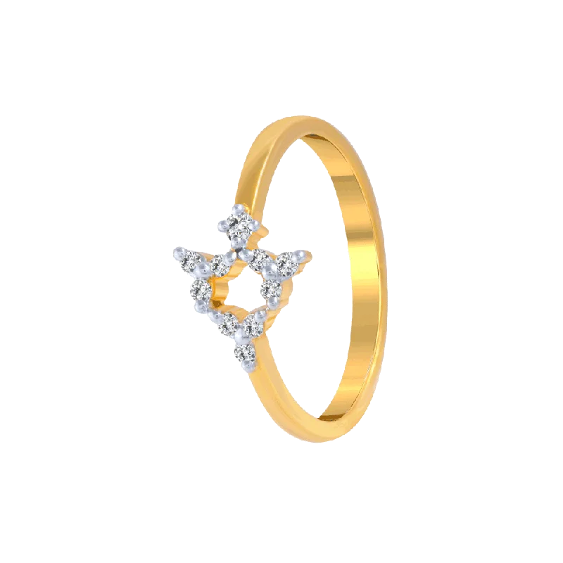 Signature - Design Women's Diamond Rings with a Brand - Specific Pattern and High - Quality Diamonds18KT (750) Yellow Gold And Diamond Ring For Women Signature - Design Women's Diamond Rings with a Brand - Specific Pattern and High - Quality Diamonds18KT (750) Yellow Gold And Diamond Ring For Women