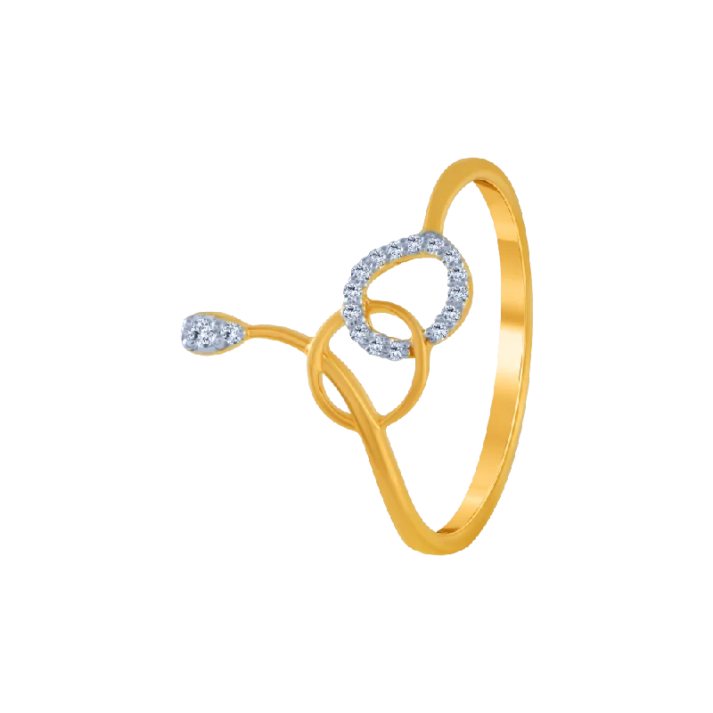 Women's Diamond Rings with Side - Stone Pave Setting for a Sparkling and Continuous Shine18KT (750) Yellow Gold And Diamond Ring For Women