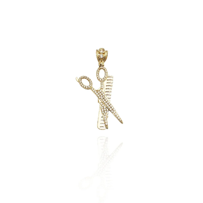 Multi - Colored Beaded Starfish Pendant Necklace for Beach - Themed WeddingsIced-Out Scissors & Comb CZ Pendant Multi - Colored Beaded Starfish Pendant Necklace for Beach - Themed WeddingsIced-Out Scissors & Comb CZ Pendant