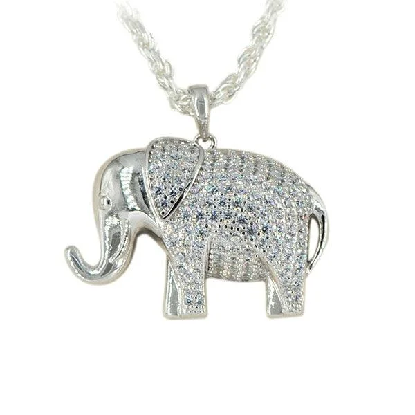 Antique - Inspired Filigree - Worked Cross Pendant Necklace for Religious CeremoniesSILVER ELEPHANT PENDANT