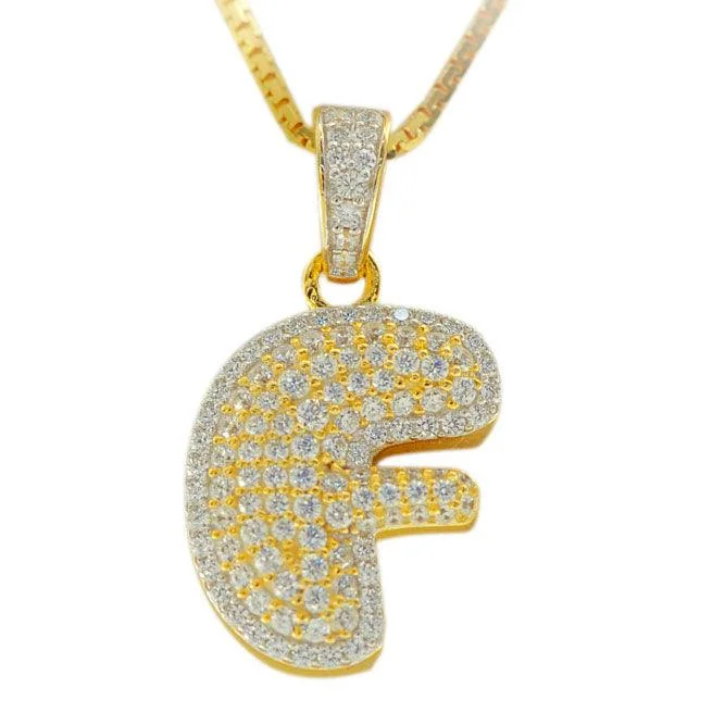 Vintage - Reproduction Cameo Pendant Necklace in Brass for Retro - Style LoversSilver Bubble Letter F Pendant Vintage - Reproduction Cameo Pendant Necklace in Brass for Retro - Style LoversSilver Bubble Letter F Pendant