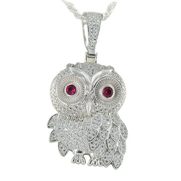 Cross - Stitch - Embroidered Floral Pendant Necklace for Handicraft AficionadosSILVER WISE OWL PENDANT Cross - Stitch - Embroidered Floral Pendant Necklace for Handicraft AficionadosSILVER WISE OWL PENDANT