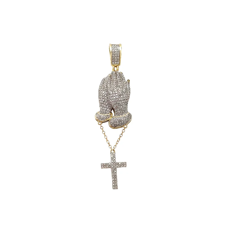Dainty Gold - Plated Angel Wing Pendant Necklace for Sensitive Skin OwnersDiamond Praying Hands Rosary Pendant (10K) Dainty Gold - Plated Angel Wing Pendant Necklace for Sensitive Skin OwnersDiamond Praying Hands Rosary Pendant (10K)