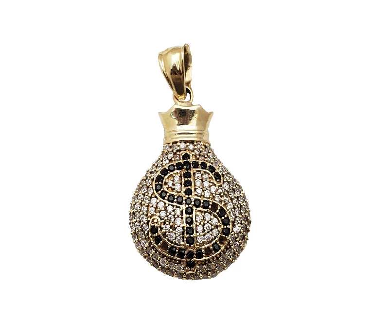 Heart - Shaped Garnet Pendant Necklace with a Pearl - Accented Chain for a Romantic Valentine's DayIced-Out Money Bag Pendant (10K) Heart - Shaped Garnet Pendant Necklace with a Pearl - Accented Chain for a Romantic Valentine's DayIced-Out Money Bag Pendant (10K)