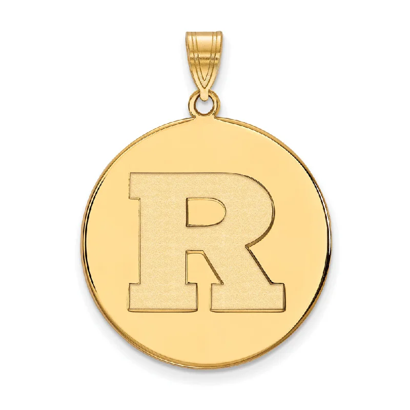 LED - Illuminated Moon Pendant Necklace for Nighttime Events10k Yellow Gold Rutgers XL Initial R Disc Pendant