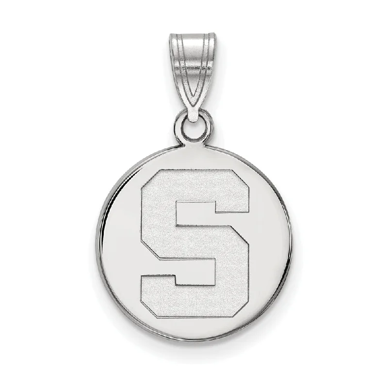 Statement - Making Large - Gemstone - Studded Geometric Pendant Necklace for Evening PartiesSterling Silver Michigan State Medium Initial S Disc Pendant Statement - Making Large - Gemstone - Studded Geometric Pendant Necklace for Evening PartiesSterling Silver Michigan State Medium Initial S Disc Pendant