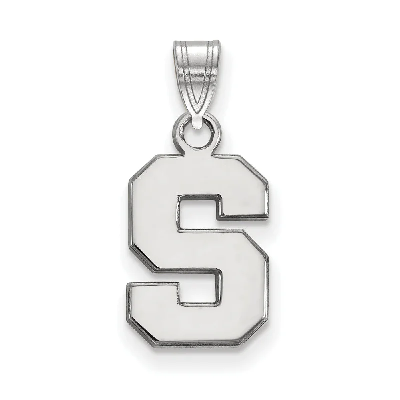 LED - Illuminated Moon Pendant Necklace for Nighttime EventsSterling Silver Michigan State Small Initial S Pendant LED - Illuminated Moon Pendant Necklace for Nighttime EventsSterling Silver Michigan State Small Initial S Pendant