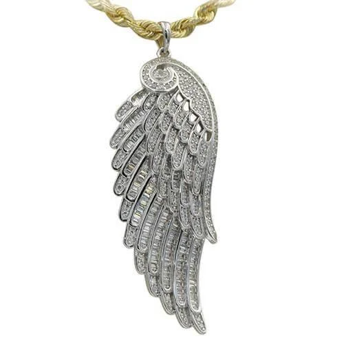 Antique - Inspired Filigree - Worked Cross Pendant Necklace for Religious CeremoniesSilver CZ Wing Pendant Antique - Inspired Filigree - Worked Cross Pendant Necklace for Religious CeremoniesSilver CZ Wing Pendant
