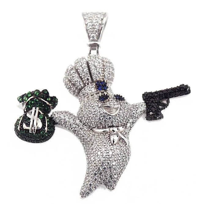 Multi - Colored Beaded Starfish Pendant Necklace for Beach - Themed WeddingsNEW STERLING SILVER CZ DOUGHBOY PENDANT-White Gold Plating with Gun Multi - Colored Beaded Starfish Pendant Necklace for Beach - Themed WeddingsNEW STERLING SILVER CZ DOUGHBOY PENDANT-White Gold Plating with Gun