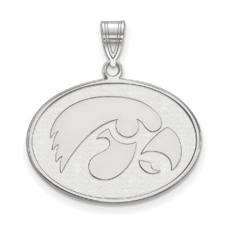 Magnetic - Closure Pendant Necklace with a Hidden Compartment for Secret KeepersSterling Silver U. of Iowa Large Oval Mascot Pendant Magnetic - Closure Pendant Necklace with a Hidden Compartment for Secret KeepersSterling Silver U. of Iowa Large Oval Mascot Pendant