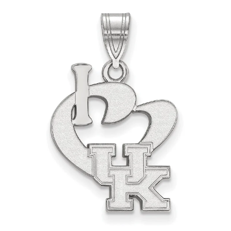 Custom - Engraved Initial Pendant Necklace in Sterling Silver for Mother's Day GiftSterling Silver U. of Kentucky Large I Love Logo Pendant Custom - Engraved Initial Pendant Necklace in Sterling Silver for Mother's Day GiftSterling Silver U. of Kentucky Large I Love Logo Pendant