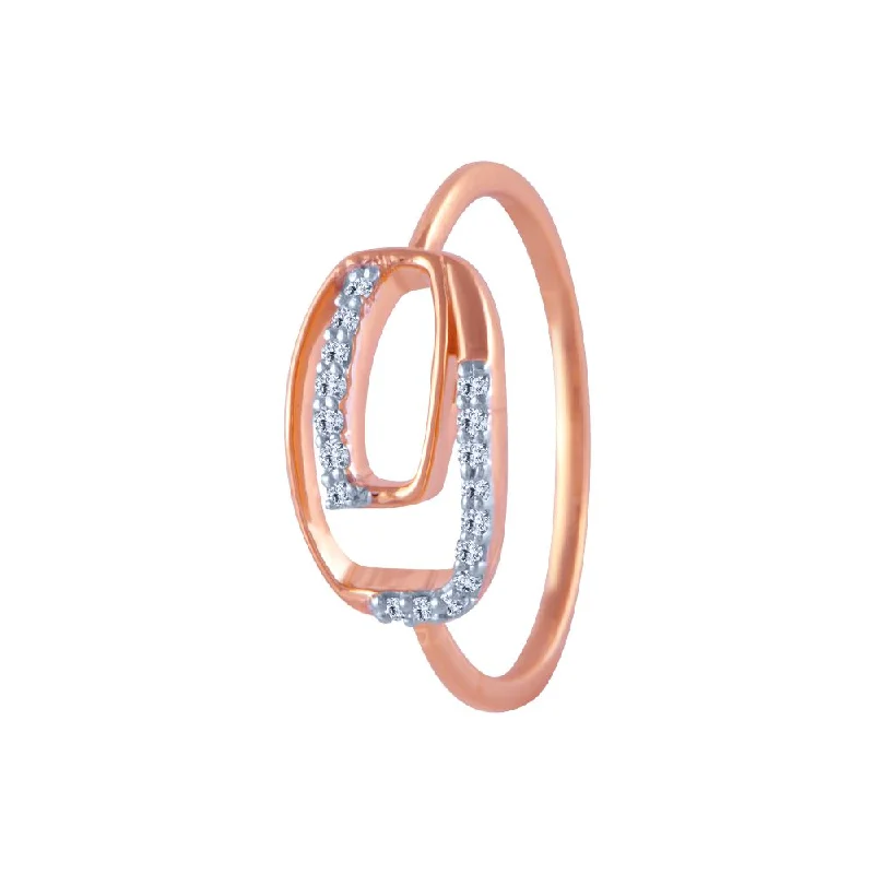 Three - Stone Women's Diamond Rings Symbolizing Past, Present, and Future with Emerald - Cut Diamonds14k (585) Rose Gold And Diamond Ring For Women Three - Stone Women's Diamond Rings Symbolizing Past, Present, and Future with Emerald - Cut Diamonds14k (585) Rose Gold And Diamond Ring For Women