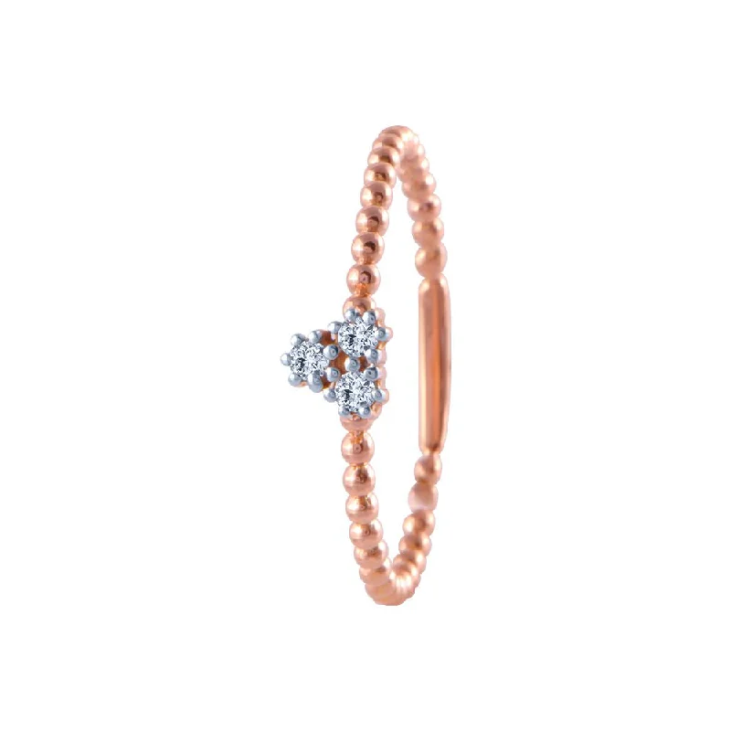 Cathedral - Style Women's Diamond Rings with a Raised Center Setting and Elaborate Metalwork14k (585) Rose Gold And Diamond Ring For Women Cathedral - Style Women's Diamond Rings with a Raised Center Setting and Elaborate Metalwork14k (585) Rose Gold And Diamond Ring For Women