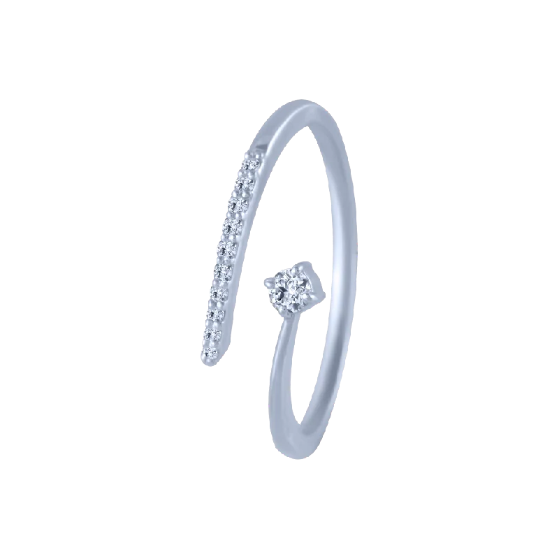 Channel - Set Women's Diamond Rings with Diamonds Securely Held in a Metal Groove for Durability14k (585) White Gold And Diamond Ring For Women Channel - Set Women's Diamond Rings with Diamonds Securely Held in a Metal Groove for Durability14k (585) White Gold And Diamond Ring For Women