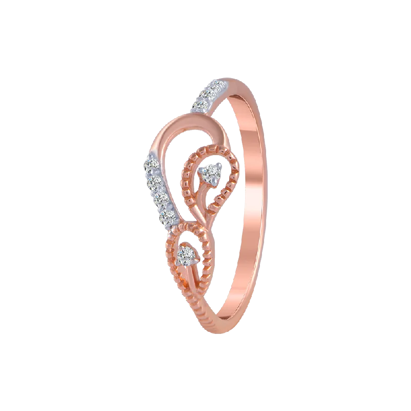 Vintage - Style Women's Diamond Rings with Floral - Engraved Bands and Multiple Diamond Accents14KT (585) Rose Gold And Diamond Ring For Women Vintage - Style Women's Diamond Rings with Floral - Engraved Bands and Multiple Diamond Accents14KT (585) Rose Gold And Diamond Ring For Women