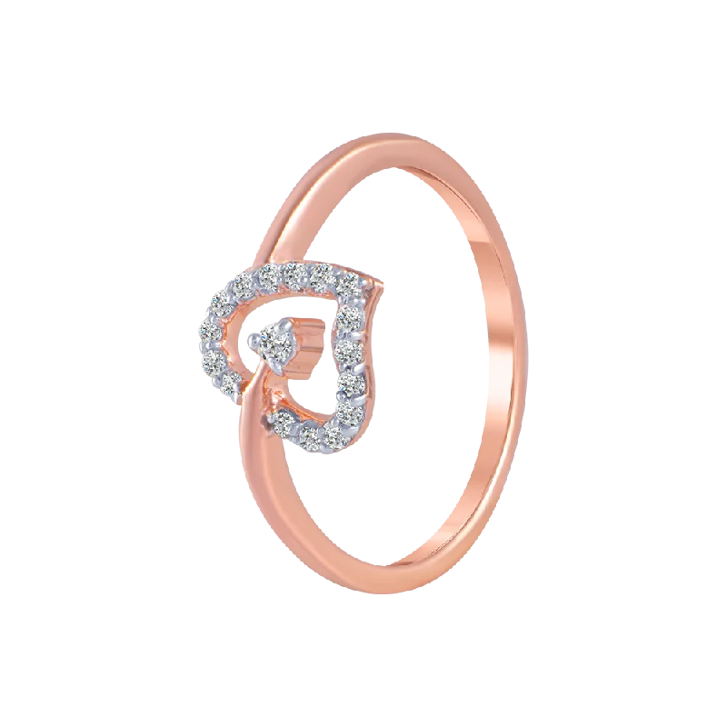 Heart - Shaped Women's Diamond Rings in Rose Gold for a Romantic and Symbolic Gift14KT (585) Rose Gold And Diamond Ring For Women Heart - Shaped Women's Diamond Rings in Rose Gold for a Romantic and Symbolic Gift14KT (585) Rose Gold And Diamond Ring For Women