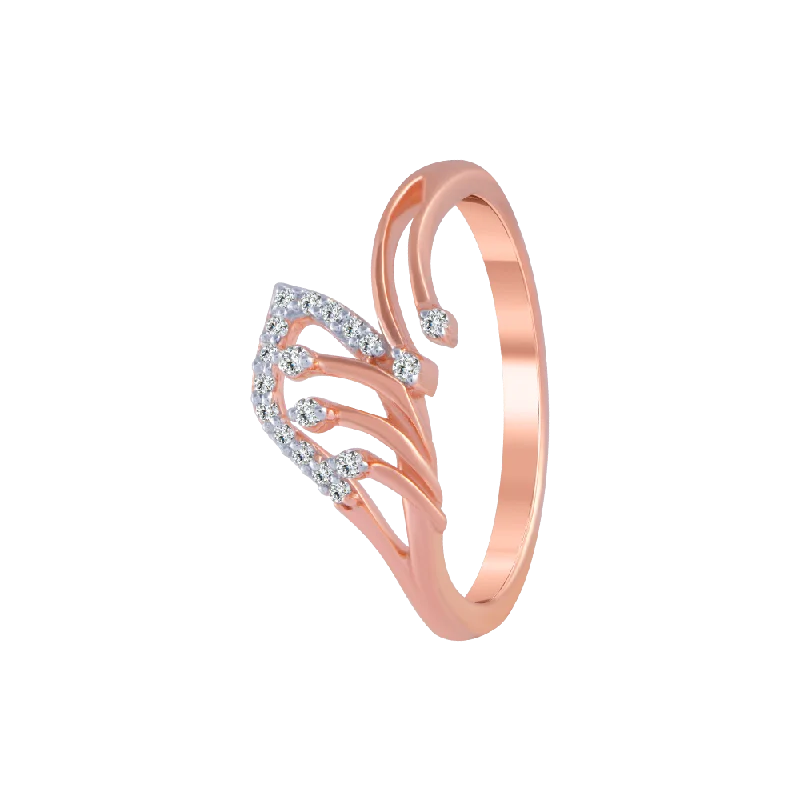 Three - Stone Women's Diamond Rings Symbolizing Past, Present, and Future with Emerald - Cut Diamonds14KT (585) Rose Gold And Diamond Ring For Women Three - Stone Women's Diamond Rings Symbolizing Past, Present, and Future with Emerald - Cut Diamonds14KT (585) Rose Gold And Diamond Ring For Women
