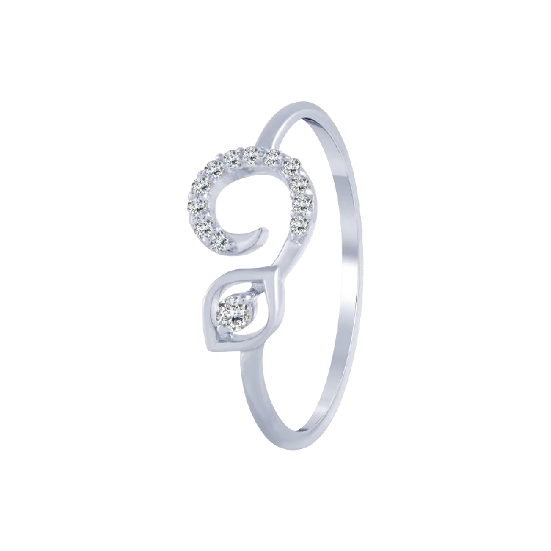 Women's Diamond Rings with Side - Stone Pave Setting for a Sparkling and Continuous Shine14KT (585) White Gold And Diamond Ring For Women Women's Diamond Rings with Side - Stone Pave Setting for a Sparkling and Continuous Shine14KT (585) White Gold And Diamond Ring For Women