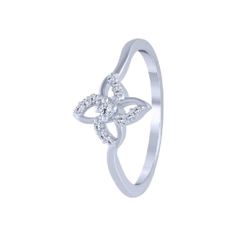 Halo - Style Women's Diamond Rings with a Center Diamond Surrounded by Smaller Diamonds in 18K Gold14KT (585) White Gold And Diamond Ring For Women Halo - Style Women's Diamond Rings with a Center Diamond Surrounded by Smaller Diamonds in 18K Gold14KT (585) White Gold And Diamond Ring For Women