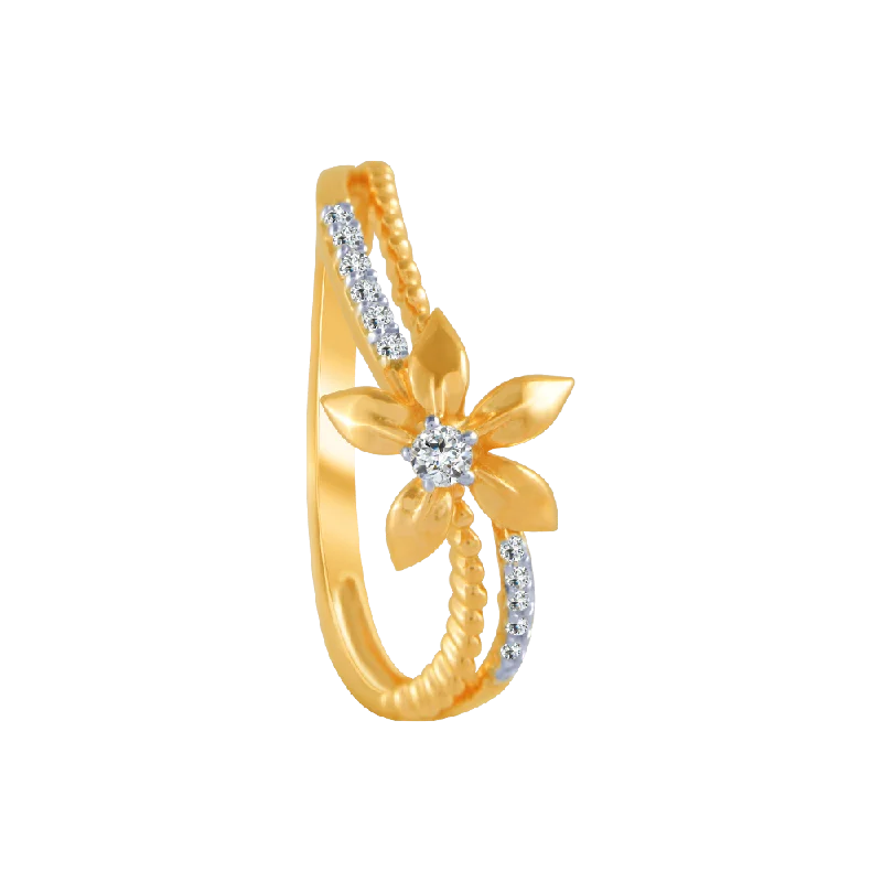 Signature - Design Women's Diamond Rings with a Brand - Specific Pattern and High - Quality Diamonds14KT (585) Yellow Gold And Diamond Ring For Women Signature - Design Women's Diamond Rings with a Brand - Specific Pattern and High - Quality Diamonds14KT (585) Yellow Gold And Diamond Ring For Women